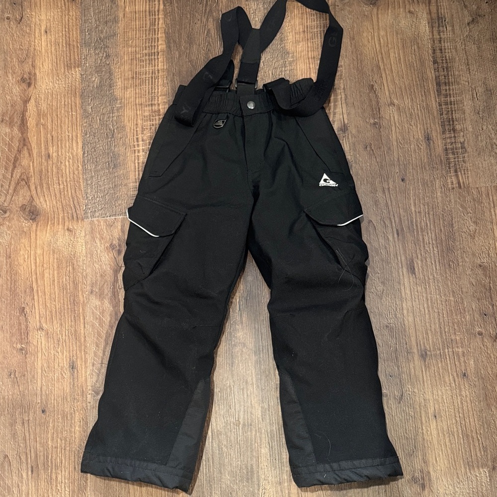 Black Gerry Snow Pants with Suspenders